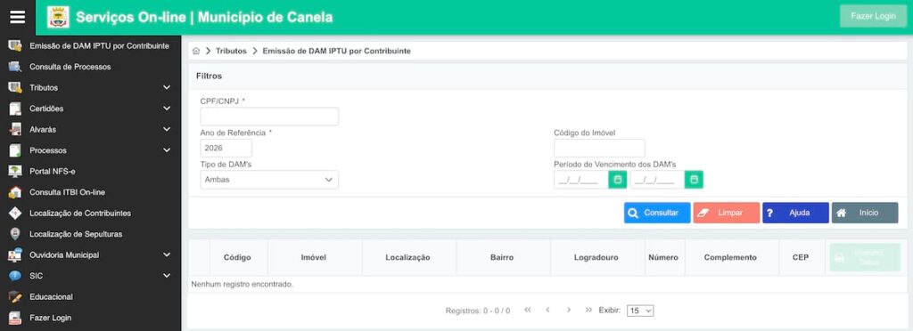 Emissao IPTU Canela