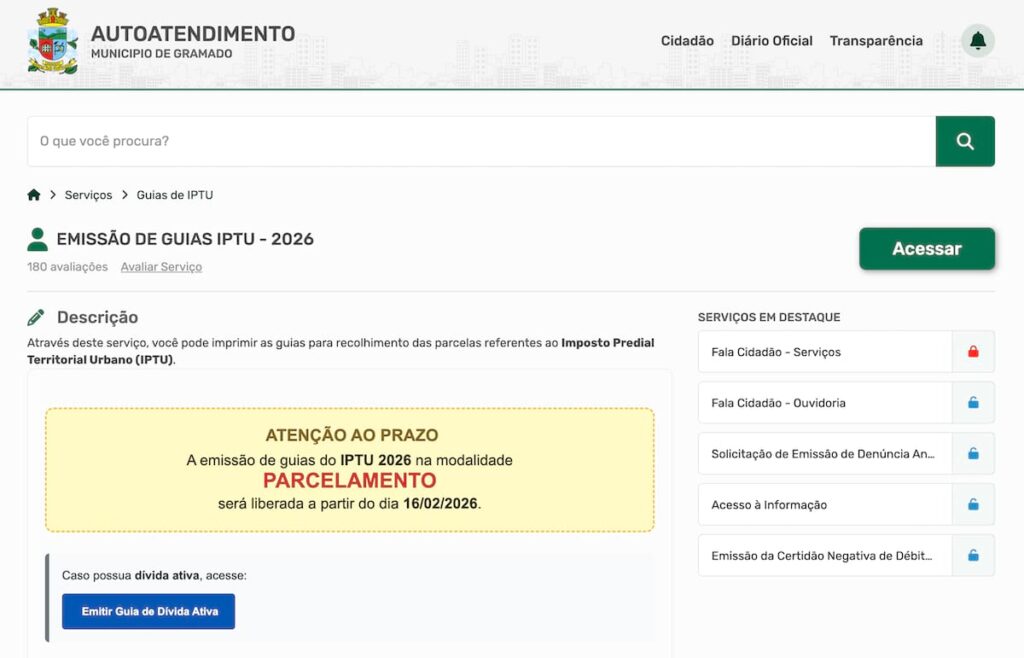 Emissao IPTU Gramado